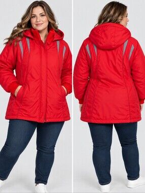 Vintage 80s Aurora International by Abbmoor Red Jacket Coat Womens 24.5 3X